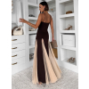 Hnědé maxi dlouhé elegantní šaty DRELVIK (Veľkosť ONESIZE)