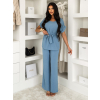 Modrý elegantný nohavicový komplet LORINA