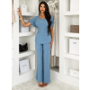 Modrý elegantný nohavicový komplet LORINA