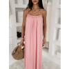 Ružové maxi dlhé šaty JUNELL