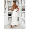 Biele dlhé maxi šaty SHEVIBE bez ramienok
