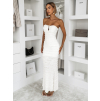 Biele dlhé maxi šaty SHEVIBE bez ramienok
