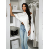 Bílý elegantní letní crop top JOVALA (Veľkosť ONESIZE)