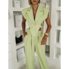 Svetlo zelený elegantný nohavicový kostým ARVENOX