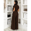 Tmavě hnědá elegantní vesta OMARIA s vázáním (Veľkosť ONESIZE)