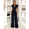 Tmavomodrý elegantný nohavicový kostým ARVENOX