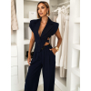 Tmavomodrý elegantný nohavicový kostým ARVENOX