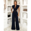 Tmavomodrý elegantný nohavicový kostým ARVENOX