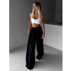 Čierne široké voľné dlhé nohavice OLVIRA