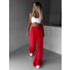 Červené široké voľné dlhé nohavice OLVIRA