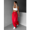 Červené široké voľné dlhé nohavice OLVIRA