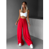 Červené široké voľné dlhé nohavice OLVIRA
