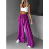 Fialové široké voľné dlhé nohavice OLVIRA