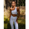 Biela športová rebrovaná jóga podprsenka ENETEL