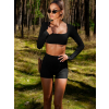 Čierne športové push up krátke kraťasy LEMURE