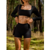 Černý sportovní crop top JIMELA s dlouhým rukávem (Veľkosť L)