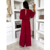 Bordó elegantný dlhý spoločenský overal LEIRIA