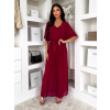 Bordó elegantný dlhý spoločenský overal LEIRIA