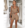 Hnedý elegantný letný krátky overal OTARAN