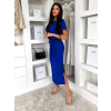 Kráľovsky modré vypasované šaty NIRELA s viazaním