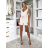 Krémový elegantný letný krátky overal OTARAN
