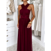 Vínové variabilné spoločenské tylové plesové šaty OBSIYA s vlečkou