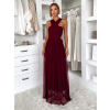 Vínové variabilné spoločenské tylové plesové šaty OBSIYA s vlečkou