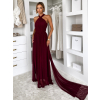 Vínové variabilné spoločenské tylové plesové šaty OBSIYA s vlečkou
