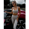 Béžová sportovní yoga podprsenka VARITON (Veľkosť L)