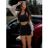 Černý sportovní crop top ZITAZA (Veľkosť L)