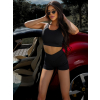 Černý sportovní crop top ZITAZA (Veľkosť L)