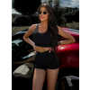 Černý sportovní crop top ZITAZA (Veľkosť L)