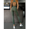Khaki sportovní tvarující yoga legíny FENYRA (Veľkosť L)