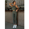 Khaki sportovní yoga top CALENO (Veľkosť L)