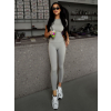 Šedohnědé sportovní fitness tričko EVANTI (Veľkosť L)