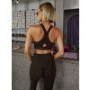 Tmavě hnědá yoga sportovní podprsenka KOVOVO (Veľkosť L)