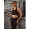 Tmavě hnědá yoga sportovní podprsenka KOVOVO (Veľkosť L)