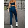 Tmavě modré push up sportovní legíny VRATAN s řasením (Veľkosť L)
