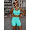 Tyrkysové push up sportovní kraťasy HELOVA (Veľkosť L)