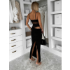 Čierne priliehavé šaty RIVEYA s prestrihmi