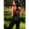 Černý sportovní fitness top CALENO s průstřihy (Veľkosť L)