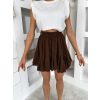 Hnedá krátka volániková mini sukňa ROZITA