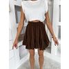 Hnědá krátká volánková mini sukně ROZITA (Veľkosť ONESIZE)