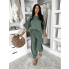 Khaki mušelínové oversize tričko MILORA (Veľkosť ONESIZE)