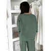 Khaki mušelínové oversize tričko MILORA (Veľkosť ONESIZE)