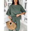 Khaki mušelínové oversize tričko MILORA (Veľkosť ONESIZE)