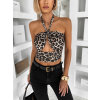 Leopardí sexy viazací top REIGH