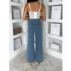 Modré džínsové nohavice ZORINA s opaskom
