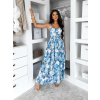 Modré letné dlhé kvetované šaty YSMERA