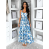 Modré letné dlhé kvetované šaty YSMERA